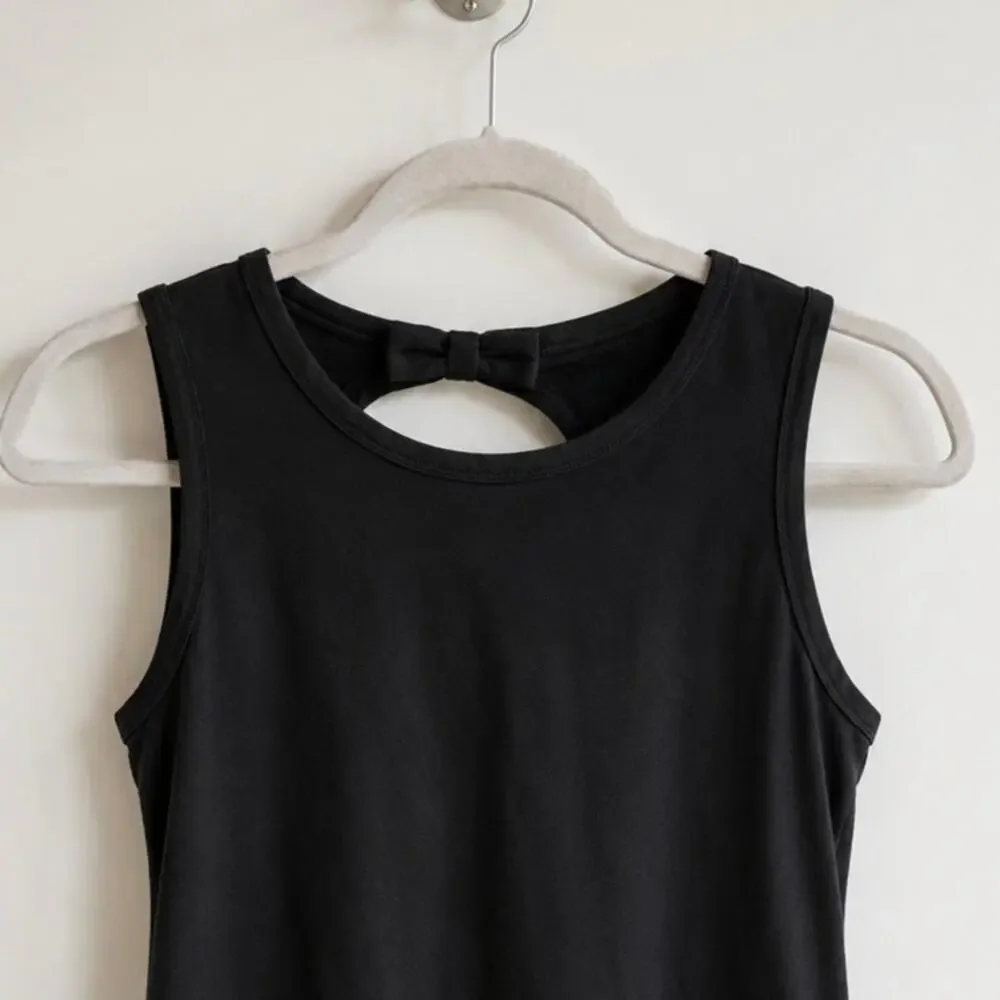 Kate Spade New York Black Bow Back Keyhole Tank Top – XS – Soft Stretch Cotton